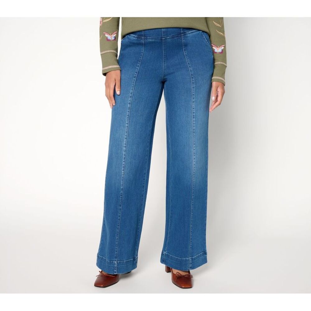 Gloria Vanderbilt Women's Pants Sz 4 Reg TripleLuxe Front Seam Full Blue A711710